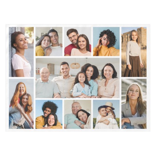 Erstellen Sie Ihre eigene 11 FotoCollage Tischdecke (Vorderseite (Horizontal))