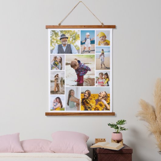 Erstellen Sie Ihre eigene 11 FotoCollage Wandteppich Mit Holzrahmen (Schlafzimmer)