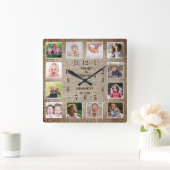 Erstellen Sie Ihre eigene 12 Collage Frame Burlap Quadratische Wanduhr (Zuhause)
