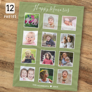 Erstellen Sie Ihre eigene 12-Familien-Fotocollage  Fleecedecke