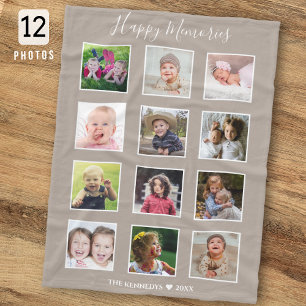 Erstellen Sie Ihre eigene 12-Familien-Fotocollage Fleecedecke