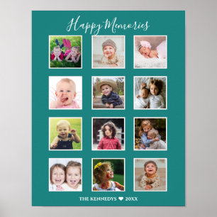Erstellen Sie Ihre eigene 12-Familienfoto-Collage Poster