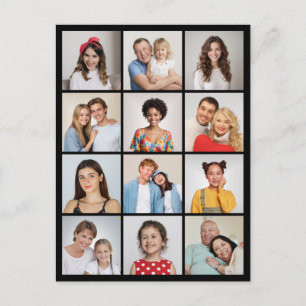 Erstellen Sie Ihre eigene 12-Foto-Collage  Postkarte