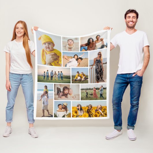 Erstellen Sie Ihre eigene 12 FotoCollage Fleecedecke (Beispiel)