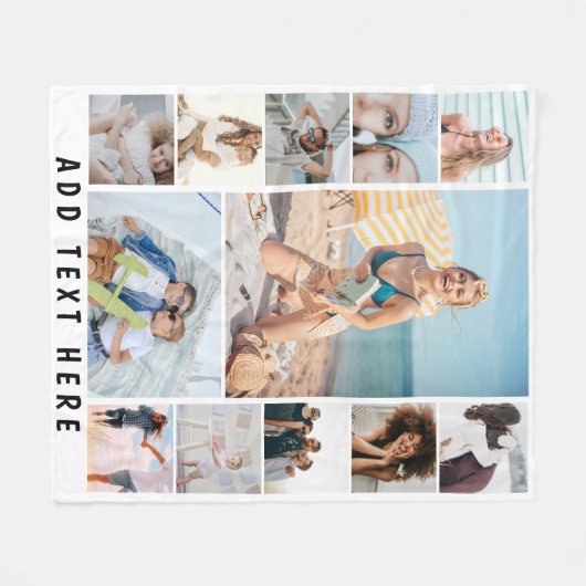 Erstellen Sie Ihre eigene 12 FotoCollage Fleecedecke (Vorderseite (Horizontal))
