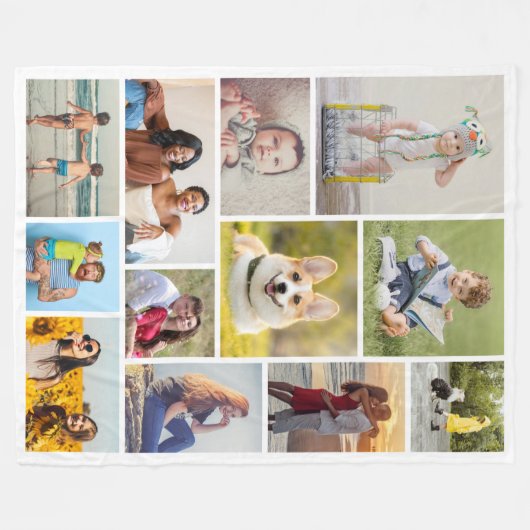 Erstellen Sie Ihre eigene 12 FotoCollage Fleecedecke (Vorderseite (Horizontal))