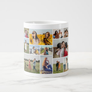 Erstellen Sie Ihre eigene 12 FotoCollage Jumbo-Tasse