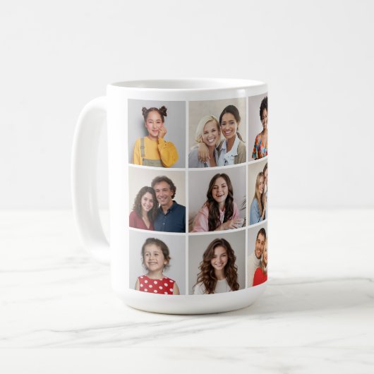 Erstellen Sie Ihre eigene 12 FotoCollage Kaffeetasse (Vorderseite Links)