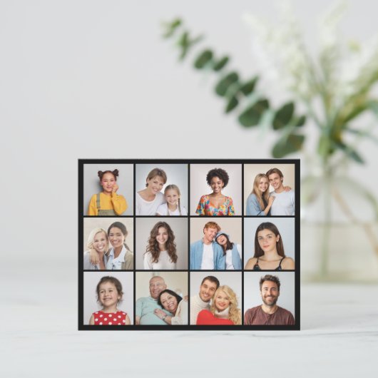 Erstellen Sie Ihre eigene 12 FotoCollage Karte (Stehend Vorderseite)