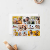 Erstellen Sie Ihre eigene 12 FotoCollage Mitteilungskarte (Vorderseite/Rückseite Beispiel)