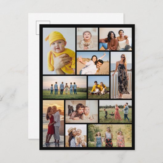 Erstellen Sie Ihre eigene 12 FotoCollage Postkarte (Vorne/Hinten)