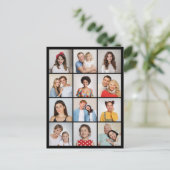 Erstellen Sie Ihre eigene 12 FotoCollage Postkarte (Stehend Vorderseite)