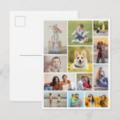Erstellen Sie Ihre eigene 12 FotoCollage Postkarte (Vorne/Hinten)