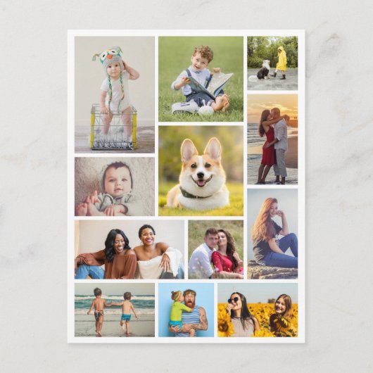 Erstellen Sie Ihre eigene 12 FotoCollage Postkarte (Vorderseite)