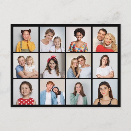 Erstellen Sie Ihre eigene 12 FotoCollage Postkarte (Vorderseite)