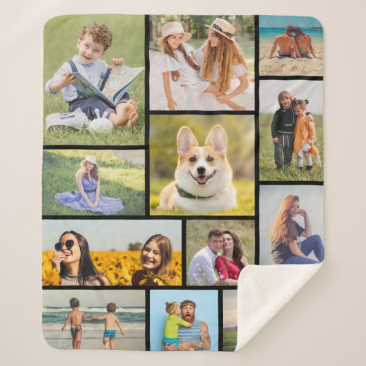 Erstellen Sie Ihre eigene 12 FotoCollage Sherpadecke (Vorderseite)