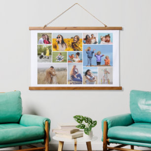 Erstellen Sie Ihre eigene 12 FotoCollage Wandteppich Mit Holzrahmen