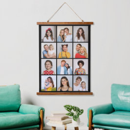 Erstellen Sie Ihre eigene 12 FotoCollage Wandteppich Mit Holzrahmen
