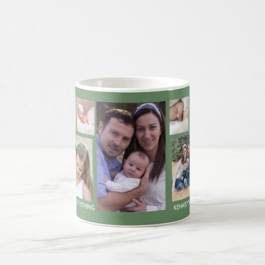 Erstellen Sie Ihre eigene 13-Familie Foto Collage Kaffeetasse (Mittel)