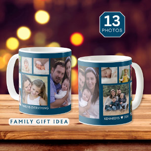 Erstellen Sie Ihre eigene 13-Familie Foto Collage Kaffeetasse