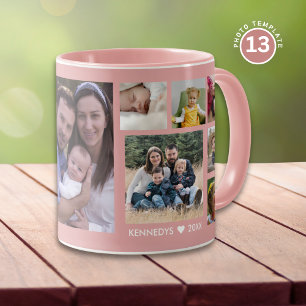 Erstellen Sie Ihre eigene 13-Familie Foto Collage  Tasse