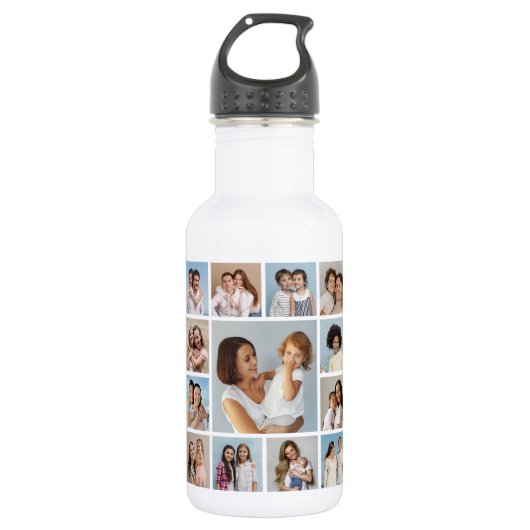 Erstellen Sie Ihre eigene 13 FotoCollage Edelstahlflasche (Vorderseite)