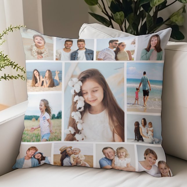 Erstellen Sie Ihre eigene 13 FotoCollage Kissen (Create Your Own 13 Photo Collage Throw Pillow)