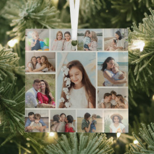 Erstellen Sie Ihre eigene 13 FotoCollage Ornament Aus Glas