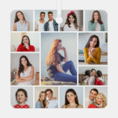 Erstellen Sie Ihre eigene 13 FotoCollage Ornament Aus Metall (Rückseite)