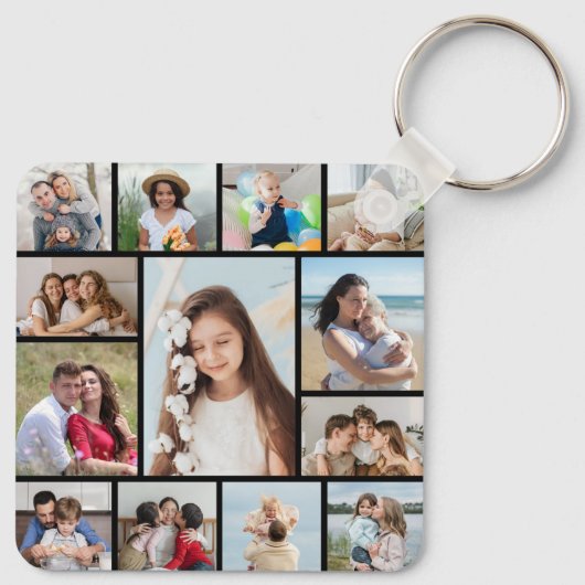 Erstellen Sie Ihre eigene 13 FotoCollage Schlüsselanhänger (Rückseite)