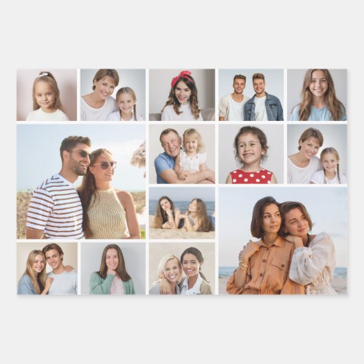 Erstellen Sie Ihre eigene 14 FotoCollage Geschenkpapier Set (Vorderseite 3)