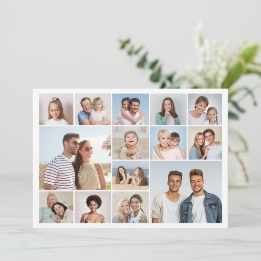 Erstellen Sie Ihre eigene 14 FotoCollage Karte (Stehend Vorderseite)