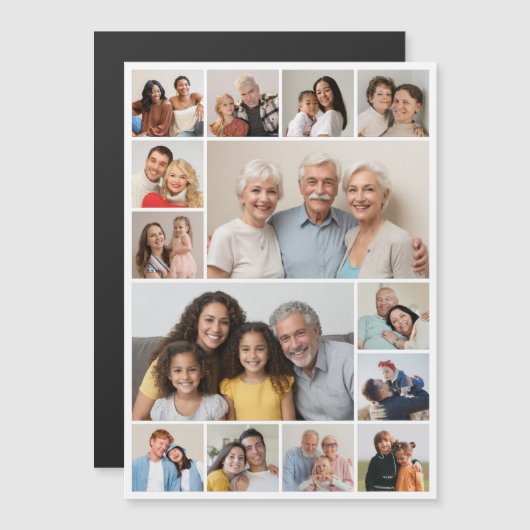 Erstellen Sie Ihre eigene 14 Fotocollage Magnetkar Magnetkarte (Vorne/Hinten)