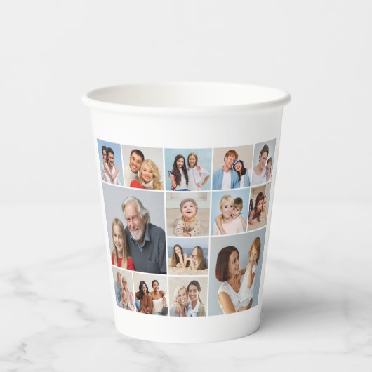Erstellen Sie Ihre eigene 14 FotoCollage Pappbecher (Rückseite)