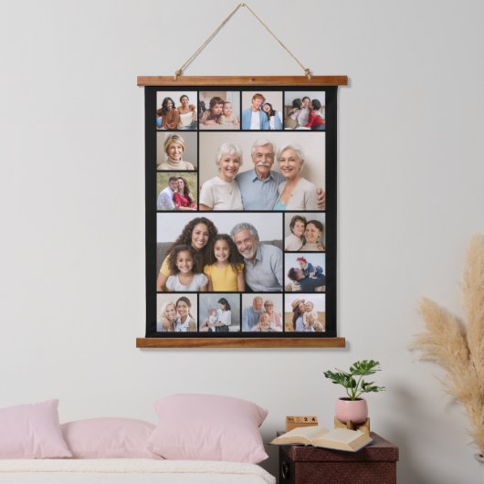 Erstellen Sie Ihre eigene 14 FotoCollage Wandteppich Mit Holzrahmen (Schlafzimmer)