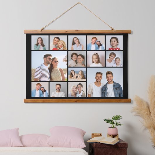 Erstellen Sie Ihre eigene 14 FotoCollage Wandteppich Mit Holzrahmen (Schlafzimmer)