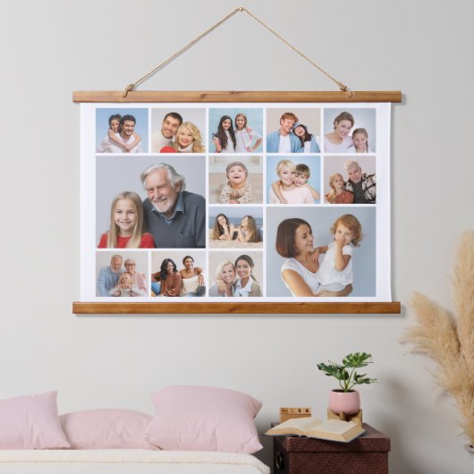 Erstellen Sie Ihre eigene 14 FotoCollage Wandteppich Mit Holzrahmen (Schlafzimmer)