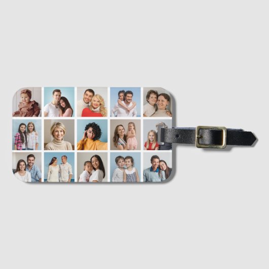 Erstellen Sie Ihre eigene 15 FotoCollage Gepäckanhänger (Vorderseite (Horizontal))