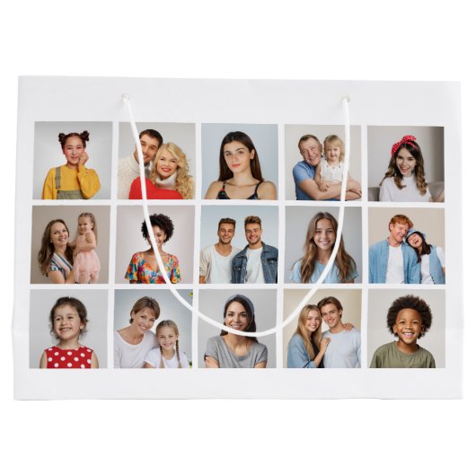 Erstellen Sie Ihre eigene 15 FotoCollage Große Geschenktüte (Rückseite)