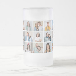 Erstellen Sie Ihre eigene 15 FotoCollage Mattglas Bierglas