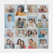 Erstellen Sie Ihre eigene 15 FotoCollage Ornament Aus Glas (Vorderseite)