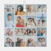 Erstellen Sie Ihre eigene 15 FotoCollage Ornament Aus Glas (Vorderseite)