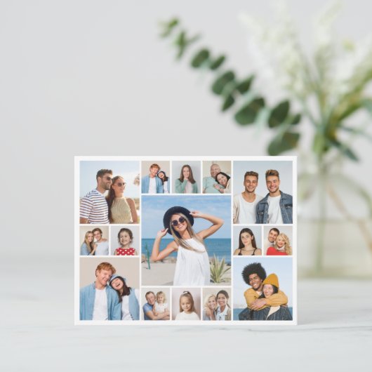 Erstellen Sie Ihre eigene 15 FotoCollage Postkarte (Stehend Vorderseite)