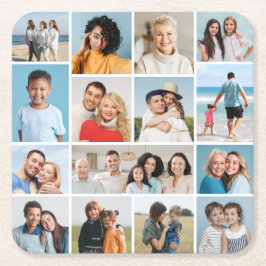 Erstellen Sie Ihre eigene 15 FotoCollage Rechteckiger Pappuntersetzer