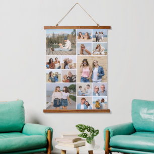 Erstellen Sie Ihre eigene 15 FotoCollage Wandteppich Mit Holzrahmen