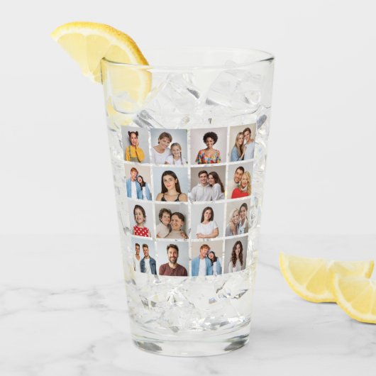 Erstellen Sie Ihre eigene 16 FotoCollage Glas (Vorderseite Ice)