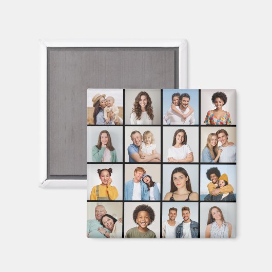 Erstellen Sie Ihre eigene 16 FotoCollage Magnet (Vorderseite/Rückseite)