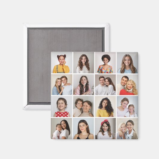 Erstellen Sie Ihre eigene 16 FotoCollage Magnet (Vorderseite/Rückseite)