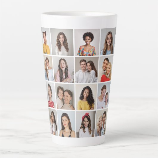 Erstellen Sie Ihre eigene 16 FotoCollage Milchtasse (Vorderseite)