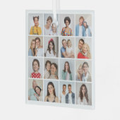 Erstellen Sie Ihre eigene 16 FotoCollage Ornament Aus Glas (Vorderseite links)